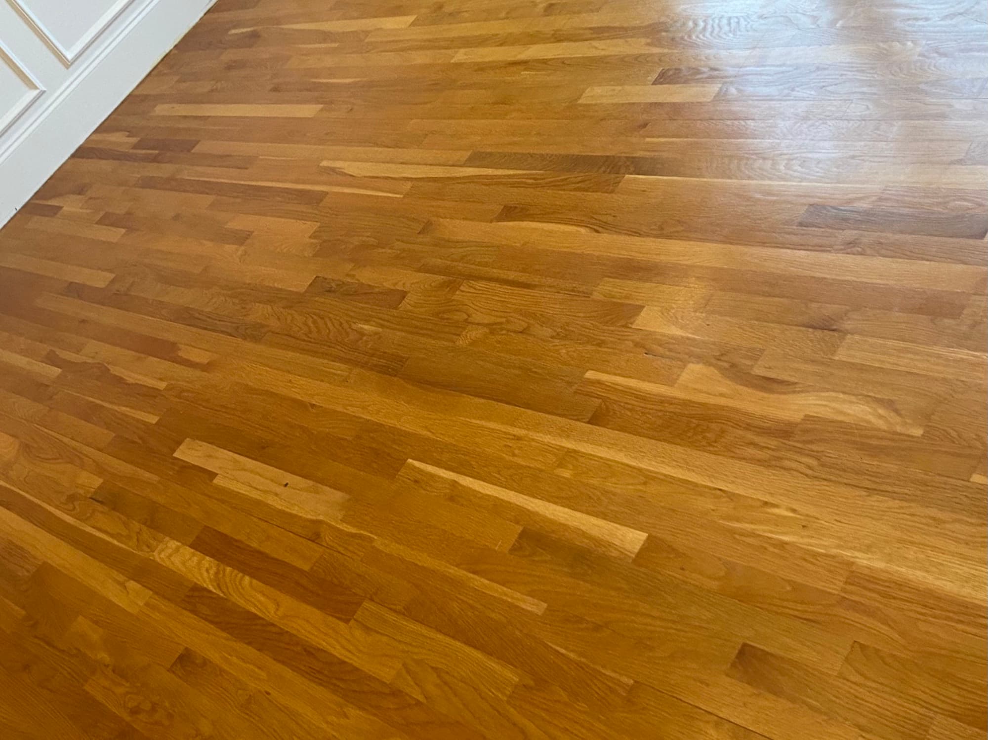 Hardwood floors before refinishing, Wake Forest NC